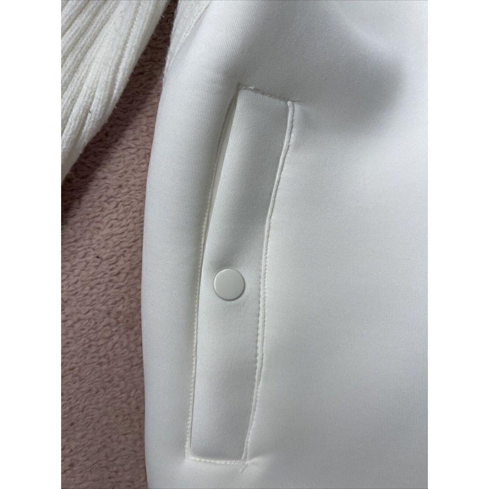 Stone Falcon Jacket Men's Sz Medium Off white Sherpa Lined Hoodie Sweater Sleeve - Picture 4 of 6